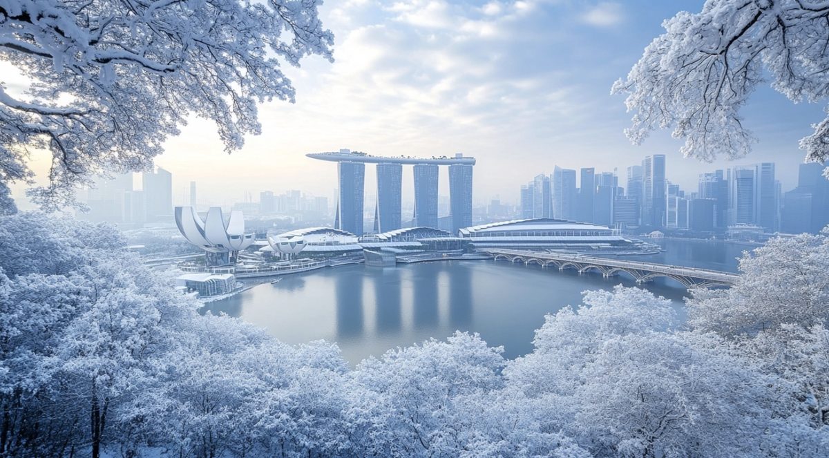 A familiar Singapore skyline transformed overnight.